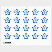 Monogramm Blau Lila Stern Aufkleber (Blatt)