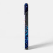 Monogramm Blau Navy Glitter iPhone Hülle (Linke Seite)