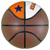 Monogramm Blau, Orange und Weiß Basketball (Rechts)