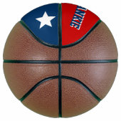 Monogramm Blau, Rot und Grau Basketball (Rechts)