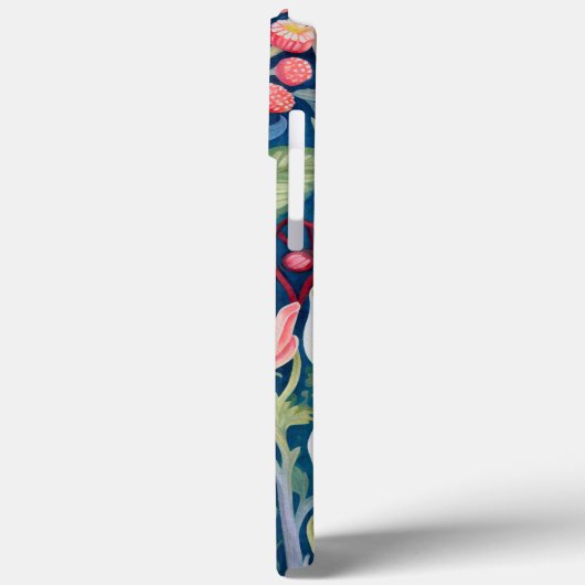 Monogramm Blau, Rot und Rosa Blumengrün Case-Mate iPhone Hülle (Rückseite / Links)