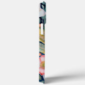 Monogramm Blau, Rot und Rosa Blumengrün Case-Mate iPhone Hülle (Rückseite / Rechts)