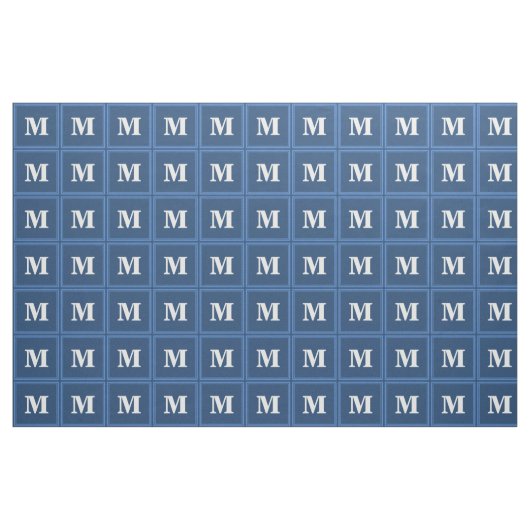 Monogramm blau stoff (Fat Quarter (45,7 x 55,9 cm))