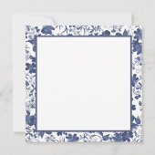 Monogramm Blau und Grau Mitteilungskarte (Rückseite)