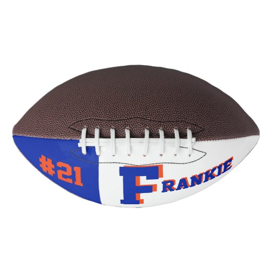 Monogramm Blau und Orange Football (Vorderseite)