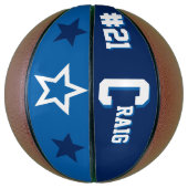 Monogramm Blau und Weiß Basketball (Vertikal)