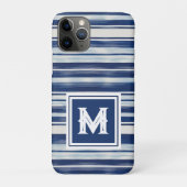 Monogramm (blau und weiß gestrichen) Case-Mate iPhone hülle (Rückseite)