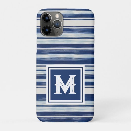 Monogramm (blau und weiß gestrichen) Case-Mate iPhone hülle (Rückseite)