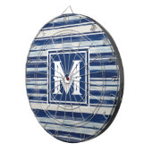 Monogramm (blau und weiß gestrichen) dartscheibe (Vorderseite rechts)