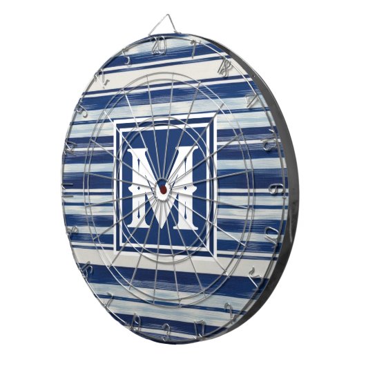 Monogramm (blau und weiß gestrichen) dartscheibe (Vorderseite rechts)