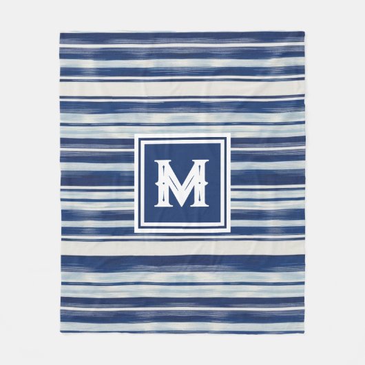 Monogramm (blau und weiß gestrichen) fleecedecke (Vorderseite)