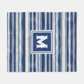 Monogramm (blau und weiß gestrichen) fleecedecke (Vorderseite (Horizontal))