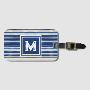Monogramm (blau und weiß gestrichen) gepäckanhänger