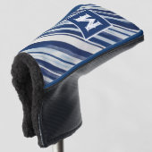 Monogramm (blau und weiß gestrichen) golf headcover (3/4 Vorderseite)