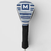 Monogramm (blau und weiß gestrichen) golf headcover (Vorderseite)