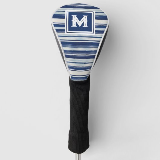 Monogramm (blau und weiß gestrichen) golf headcover (Vorderseite)