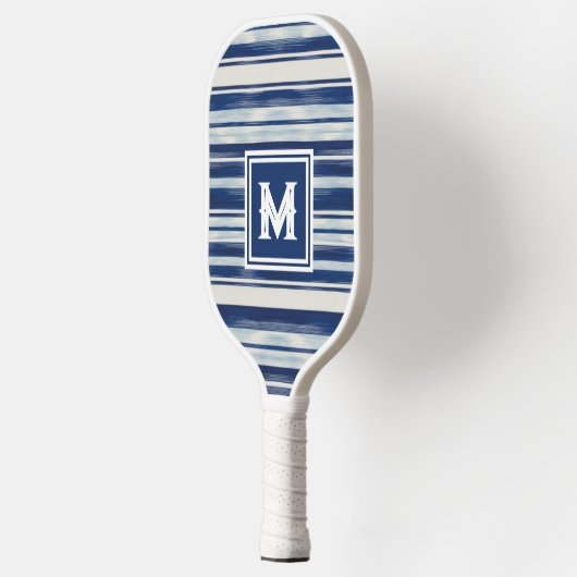 Monogramm (blau und weiß gestrichen) pickleball schläger (Links)