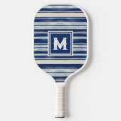 Monogramm (blau und weiß gestrichen) pickleball schläger (Rückseite)