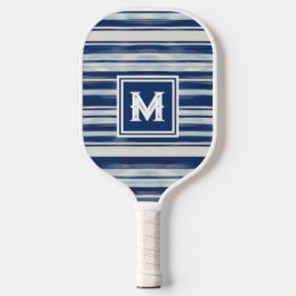 Monogramm (blau und weiß gestrichen) pickleball schläger