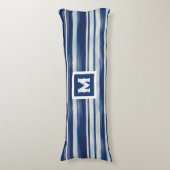 Monogramm (blau und weiß gestrichen) seitenschläferkissen (Vorderseite Vertikal)