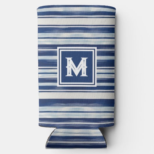 Monogramm (blau und weiß gestrichen) selters dosenkühler (Rückseite)