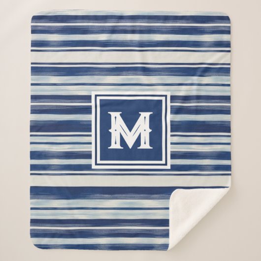 Monogramm (blau und weiß gestrichen) sherpadecke (Vorderseite)