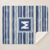 Monogramm (blau und weiß gestrichen) sherpadecke (Vorderseite (Horizontal))