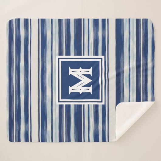 Monogramm (blau und weiß gestrichen) sherpadecke (Vorderseite (Horizontal))