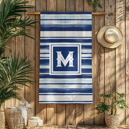 Monogramm (blau und weiß gestrichen) strandtuch