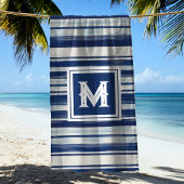 Monogramm (blau und weiß gestrichen) strandtuch
