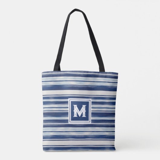 Monogramm (blau und weiß gestrichen) tasche (Rückseite)