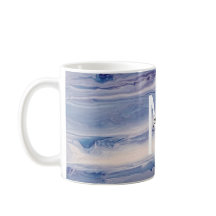 Monogramm Blau und weiß