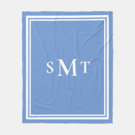 Monogramm Blau und Weiß mit drei Buchstaben Fleecedecke