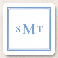 Monogramm Blau und Weiß mit drei Buchstaben