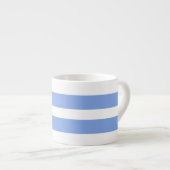 Monogramm Blau und Weiß Streifen Espressotasse (Vorderseite Rechts)