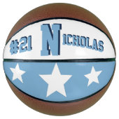 Monogramm Blau/Weiß Basketball (Vorderseite)