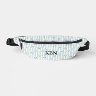Monogramm Blau Weiße Streifen Zitronen Mittelmeer Bauchtasche