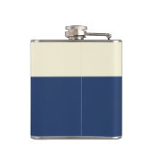 Monogramm-blaue Imitat-MetallLilie Flachmann (Rückseite)