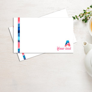 Monogramm blaue Korallen Buchstabe A Notizen