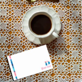 Monogramm blaue Korallenbriefe D Postit-Noten Post-it Klebezettel