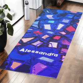 Monogramm blaue Marine abstrakt farbenfroh, fett Yogamatte