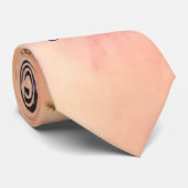 Monogramm blaue Pfirsichblüte lila florale Aquarel Krawatte (Gerollt)