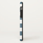 Monogramm blaue Preppy-Streifen Case-Mate iPhone Hülle (Hinten/Links)