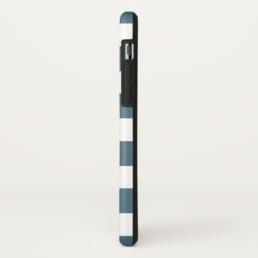 Monogramm blaue Preppy-Streifen Case-Mate iPhone Hülle (Hinten/Links)