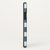 Monogramm blaue Preppy-Streifen Case-Mate iPhone Hülle (Hinten/Rechts)