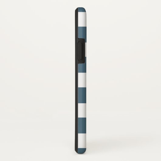 Monogramm blaue Preppy-Streifen Case-Mate iPhone Hülle (Hinten/Rechts)