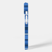 Monogramm blaue Streifen Case-Mate iPhone Hülle (Rückseite / Links)