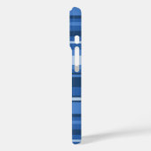Monogramm blaue Streifen Case-Mate iPhone Hülle (Rückseite / Links)