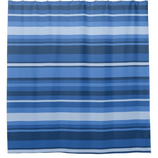 Monogramm blaue Streifen Duschvorhang (Vorderseite)