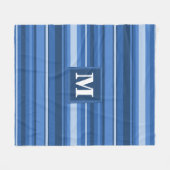 Monogramm blaue Streifen Fleecedecke (Vorderseite (Horizontal))